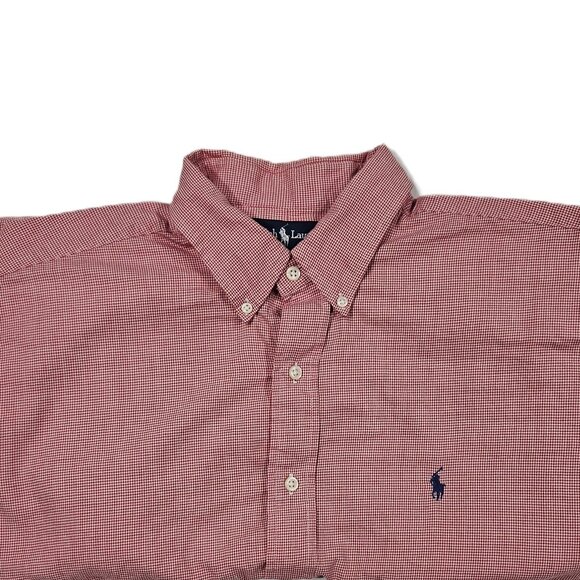 Ralph Lauren Blake Red Houndstooth Button-Down Shirt Men’s XL - Picture 1 of 7